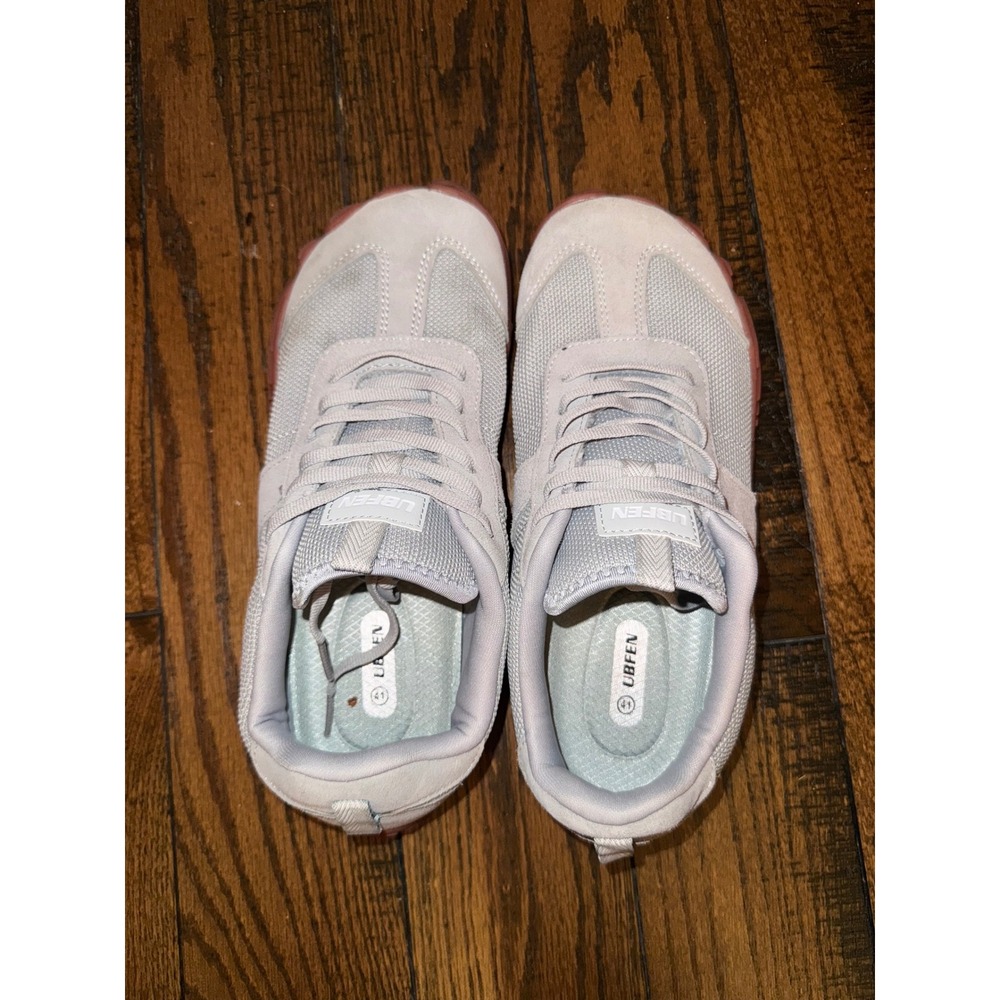 UBFEN Gray Mesh Suede Trim Lace Up Sneakers EU‎ 41 US 9.5 Casual Comfort Shoes - Picture 4 of 7